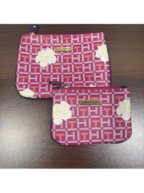 Tommy Hilfiger Raspberry Floral Logo Pouch Duo